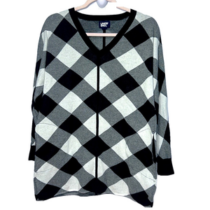 Lands' End Buffalo Check Knit Sweater